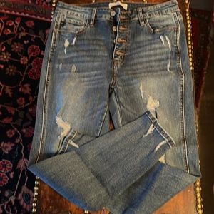 Distressed button down KanCan jeans